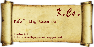 Kürthy Cserne névjegykártya